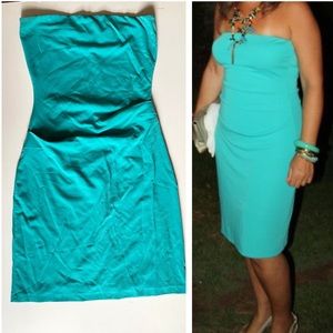 Beutiful Nicole Miller Collection stretch silk strapless dress Medium-Large